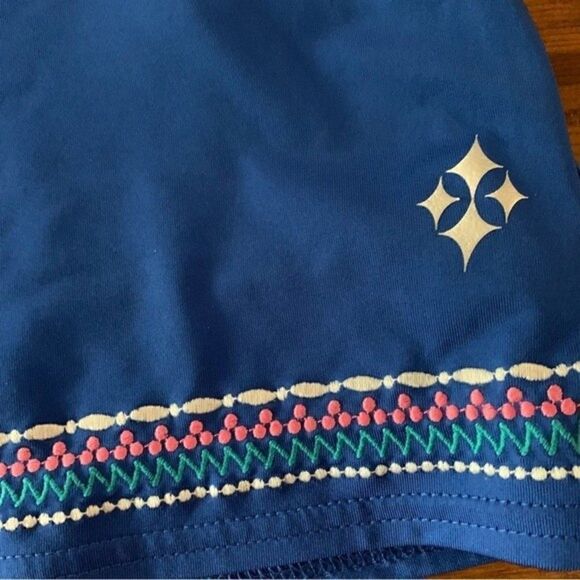 Jofit Golf Skirt Cobalt Blue Embroidered Hem Look Skirt Skort Sz L - Picture 7 of 7